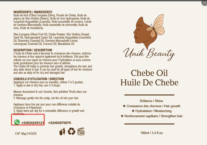 Huile de Chébé – Unik Beauty